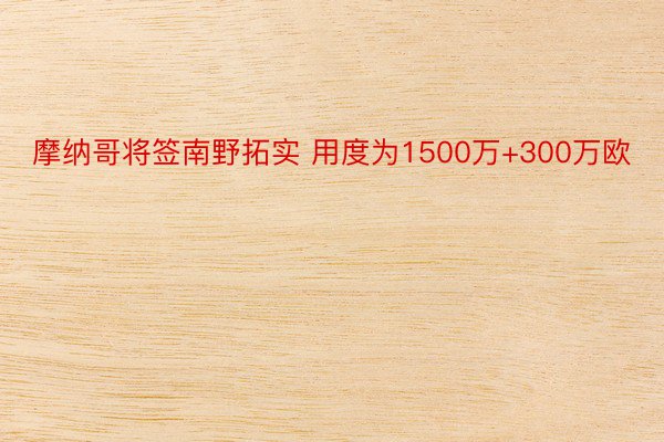 摩纳哥将签南野拓实 用度为1500万+300万欧