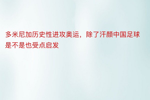 多米尼加历史性进攻奥运，除了汗颜中国足球是不是也受点启发