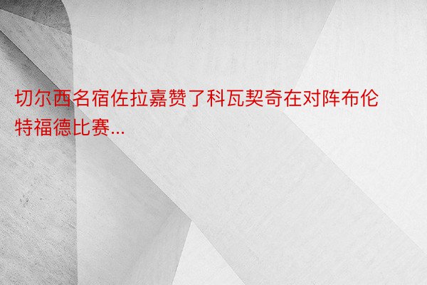 切尔西名宿佐拉嘉赞了科瓦契奇在对阵布伦特福德比赛...