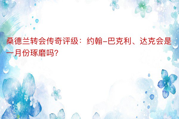 桑德兰转会传奇评级：约翰-巴克利、达克会是一月份琢磨吗？